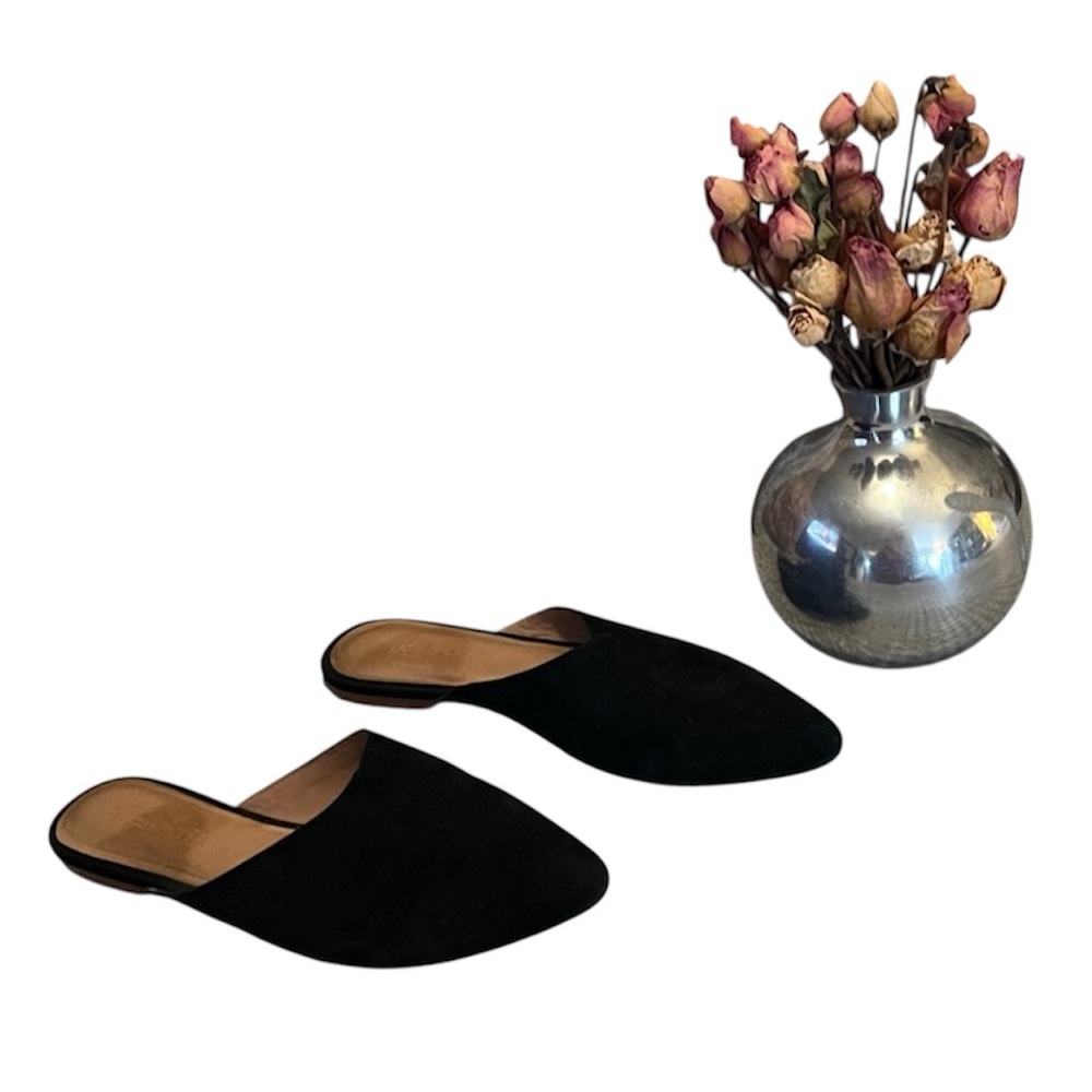 Madewell Black Suede Slip-On Mules